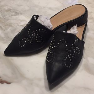 NEW WILD DIVA Studded Pointed Mules - 6